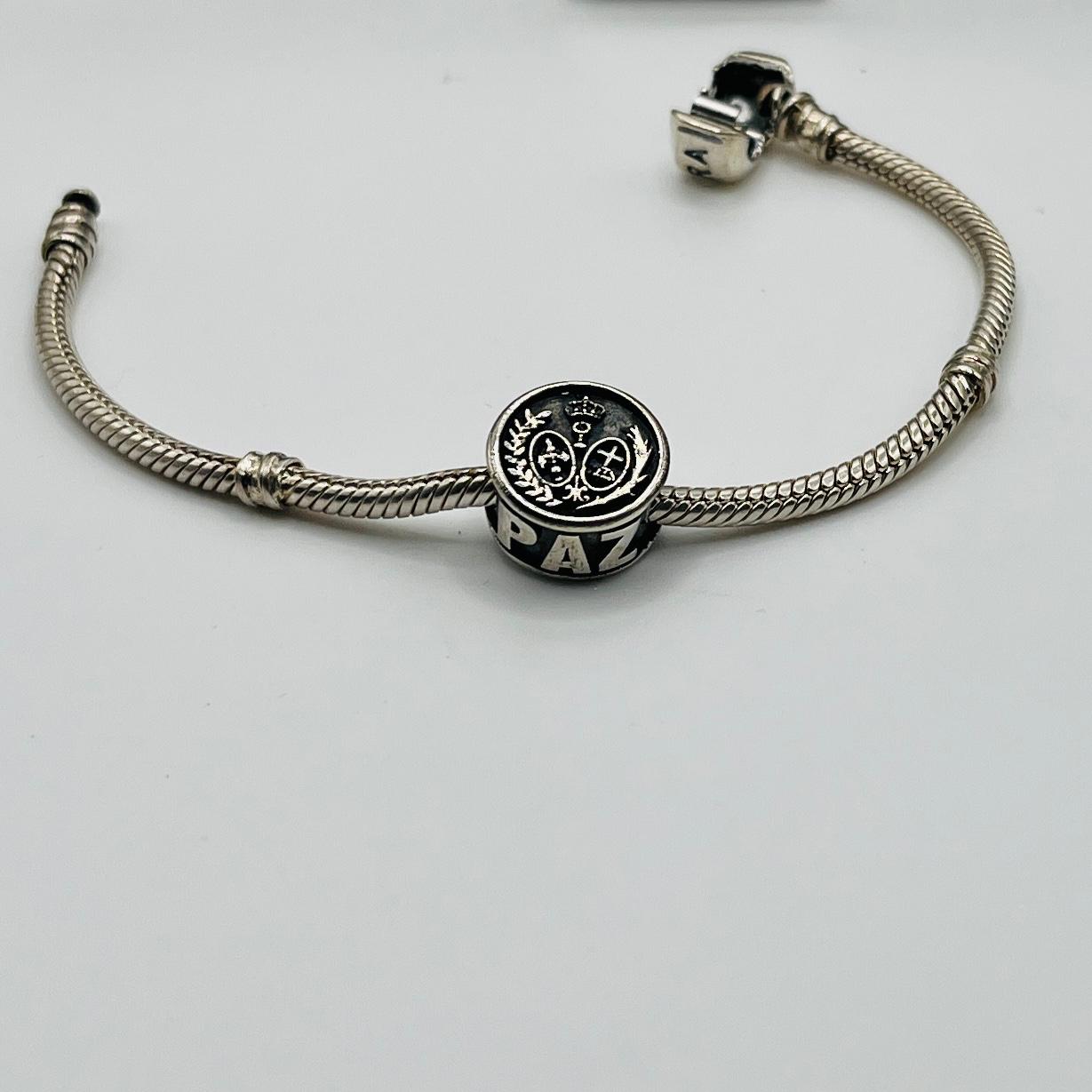 Charm escudo de la Hermandad de la Paz en plata - Imagen 2