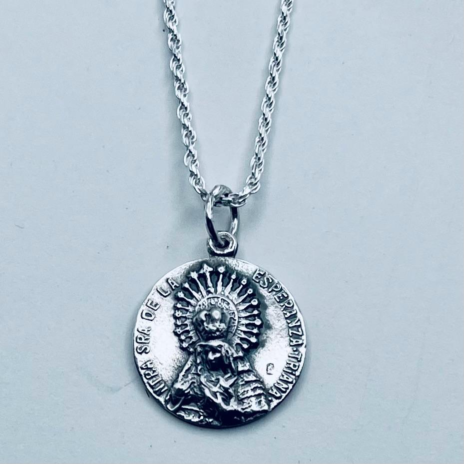 Medalla Virgen de la Esperanza de Triana en Plata de Ley (18 mm)