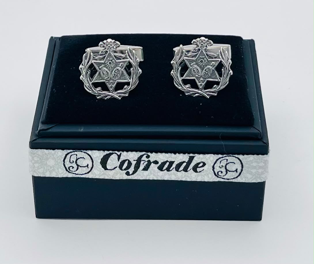 Gemelos de plata de ley con el escudo de la Hermandad de la Estrella - Imagen 2