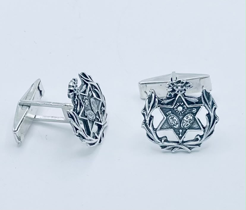 Gemelos de plata de ley con el escudo de la Hermandad de la Estrella - Imagen 3
